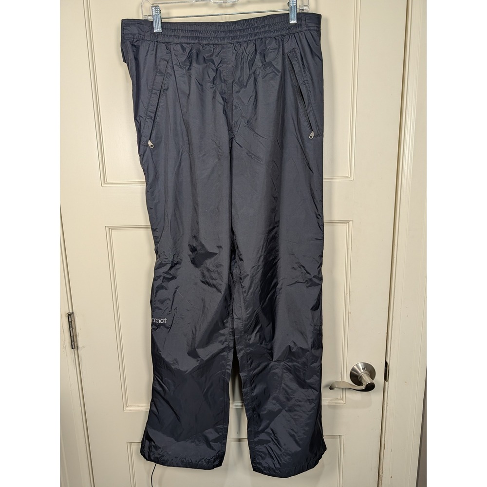 Marmot Mens PreCip Eco Full Zip Rain Pants Black Large Short Waterproof Hiking